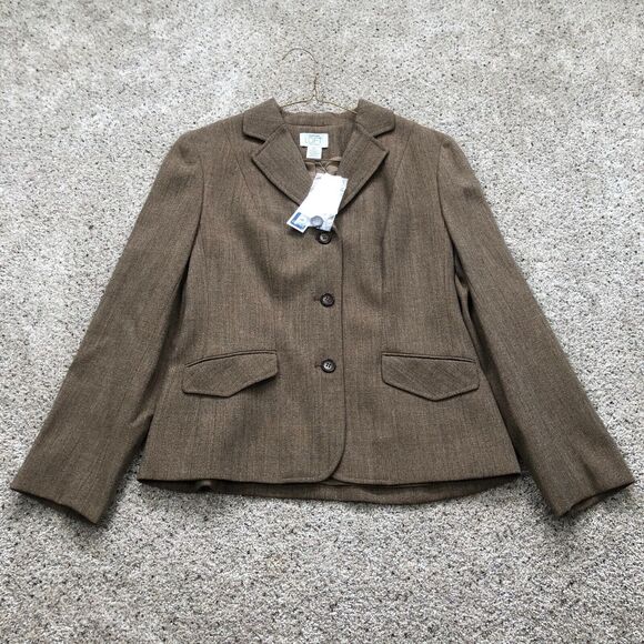 Ann Taylor Jacket Womens Small 6 Petite Brown Wool Blazer Sport Coat Ladies $90 - Picture 1 of 10